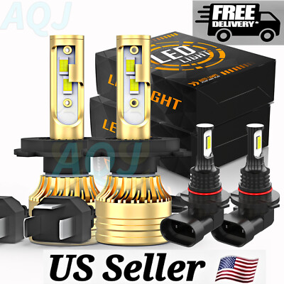For Pontiac Vibe 2003-2008 Headlight High/Low + Fog Light Bulbs 4x 6000K