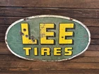 Vintage Lee Tire Metal Double Sided Advertising Sign