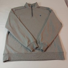 IZOD Advantage Men's Performance Stretch 1/4 Zip Pullover Gray Sweatshirt Sz LT