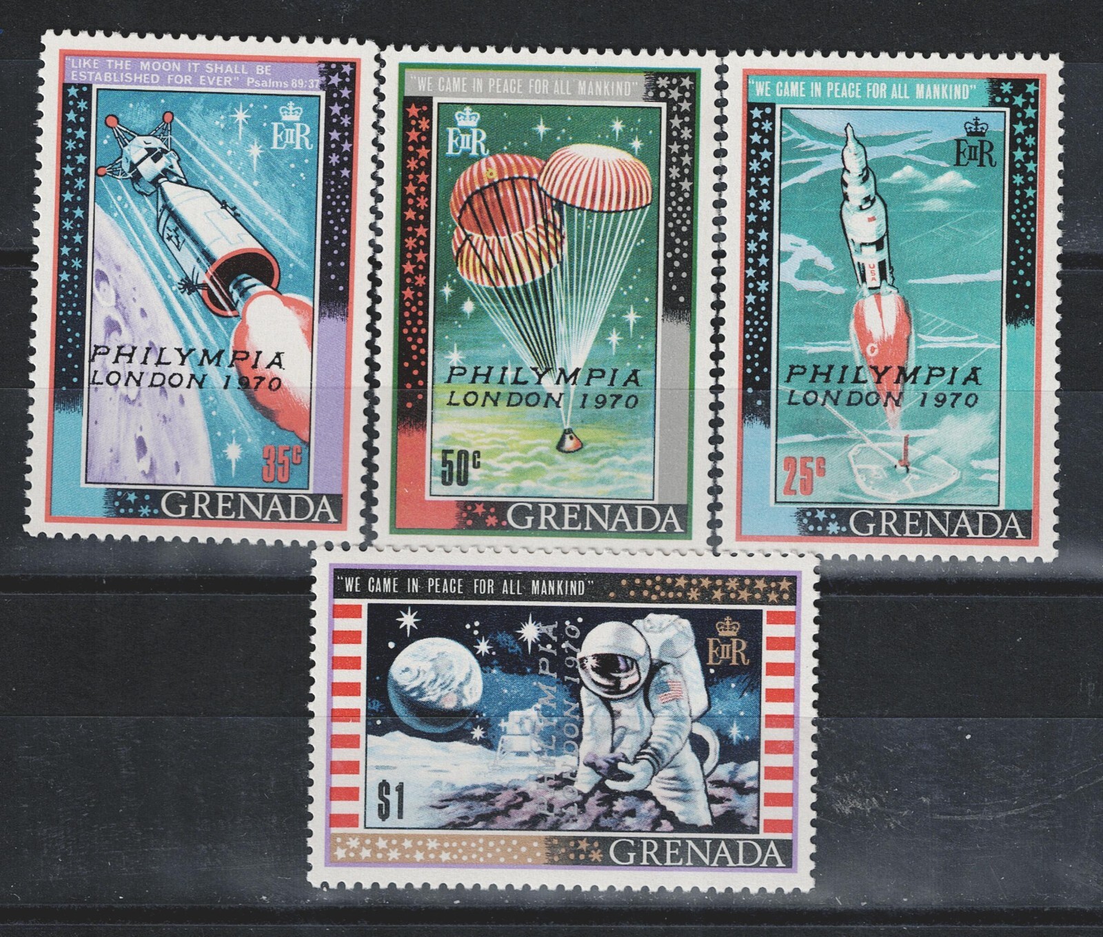 Grenada Astronomy Space Apollo 11 First Man on Moon set 1970 MNH A-16 ...