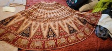 Tomorrow  s Antiques Authentic Kalamkari Art 100 Cotton Long Skirt - M