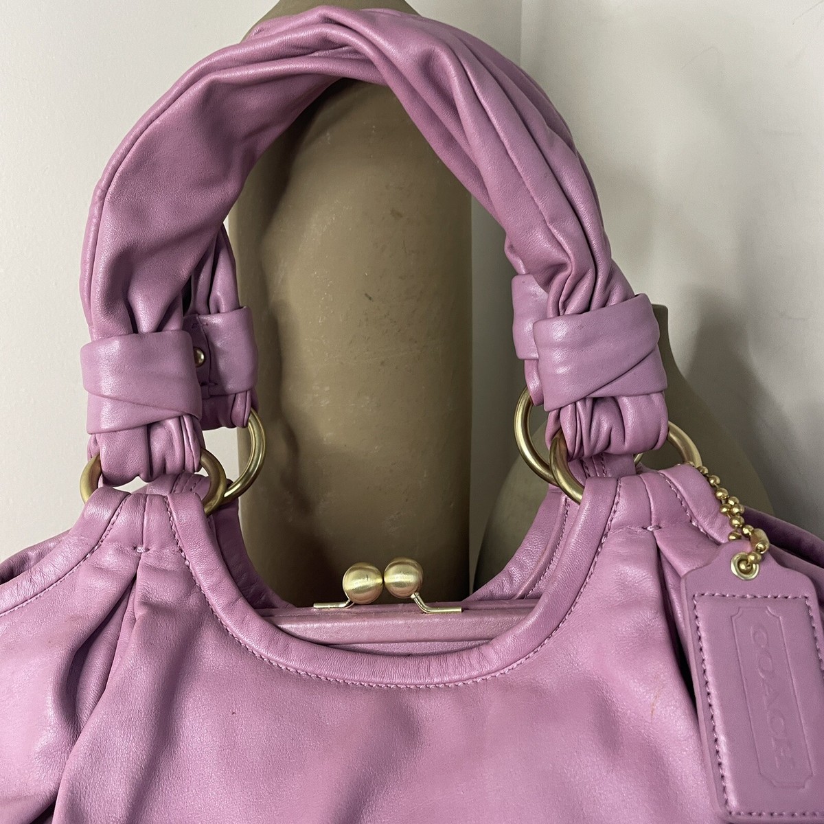 COACH Parker Hobo Handbag Dusty Rose Lilac Purple Leather Bag  