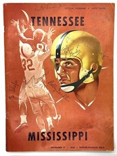 Vintage 1956 Tennessee Vols Game Program Signed  Johnny Majors, Cafego, & More!