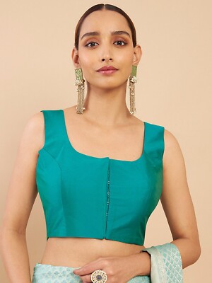 Women Stitched Sleeveless Blouse Top for Saree from back side openable hook  eye | eBay