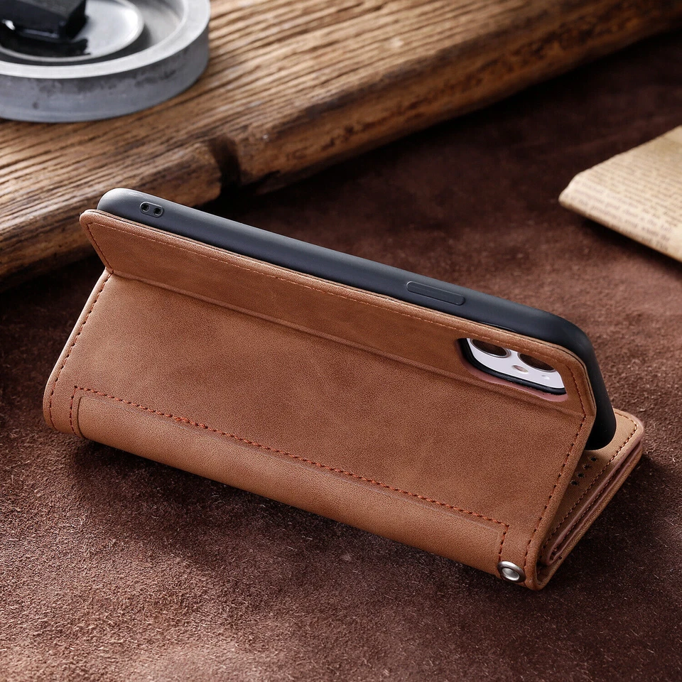 Leather Wallet Phone Case Cover For iPhone 16 15 14 13 12 11 8 7 Pro Max XR SE - Image 3 of 4