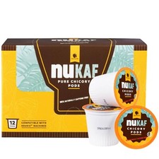 nuKAF Chicory Coffee Keurig K Cups 100% Chicory Root Coffee Alternative 12 count