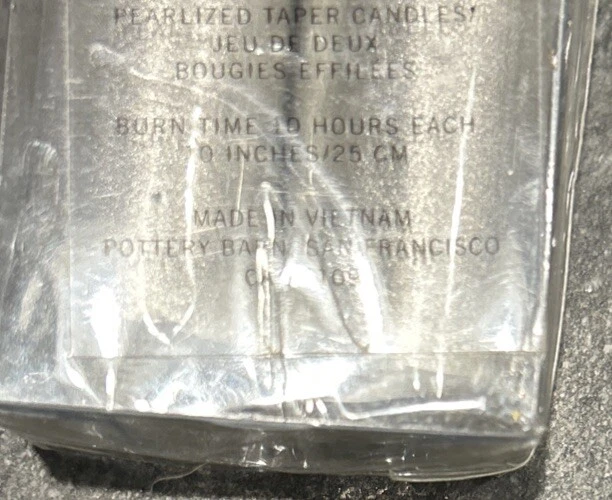 2 перламутровые конические свечи Pottery Barn 10 дюймов время горения 10 часов праздник СЕРЕБРЯНЫЙ ДЕФЕКТ - Изображение 4 из 4