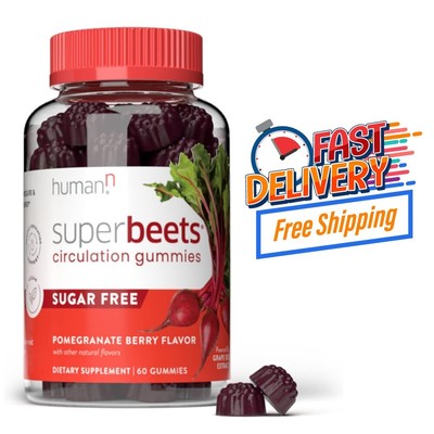 HumanN SuperBeets 60 Count Grape Seed Beet Energy Chews Pomegranate Berry Flavor