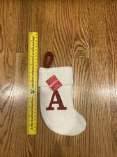 Letter A Wondershop Monogram Mini Christmas Stocking Initial White Knit Target