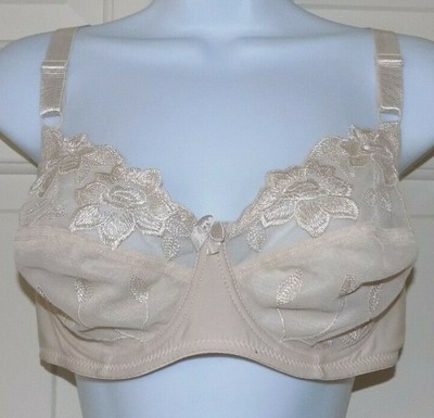 New Womens size 38B Beige Bra Pretty Sheer Cup Underwire with tags | eBay