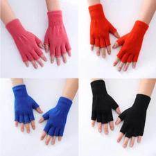 Thermal Knitted Fingerless Gloves Warm Winter Half Finger Gloves for Men Women ɞ