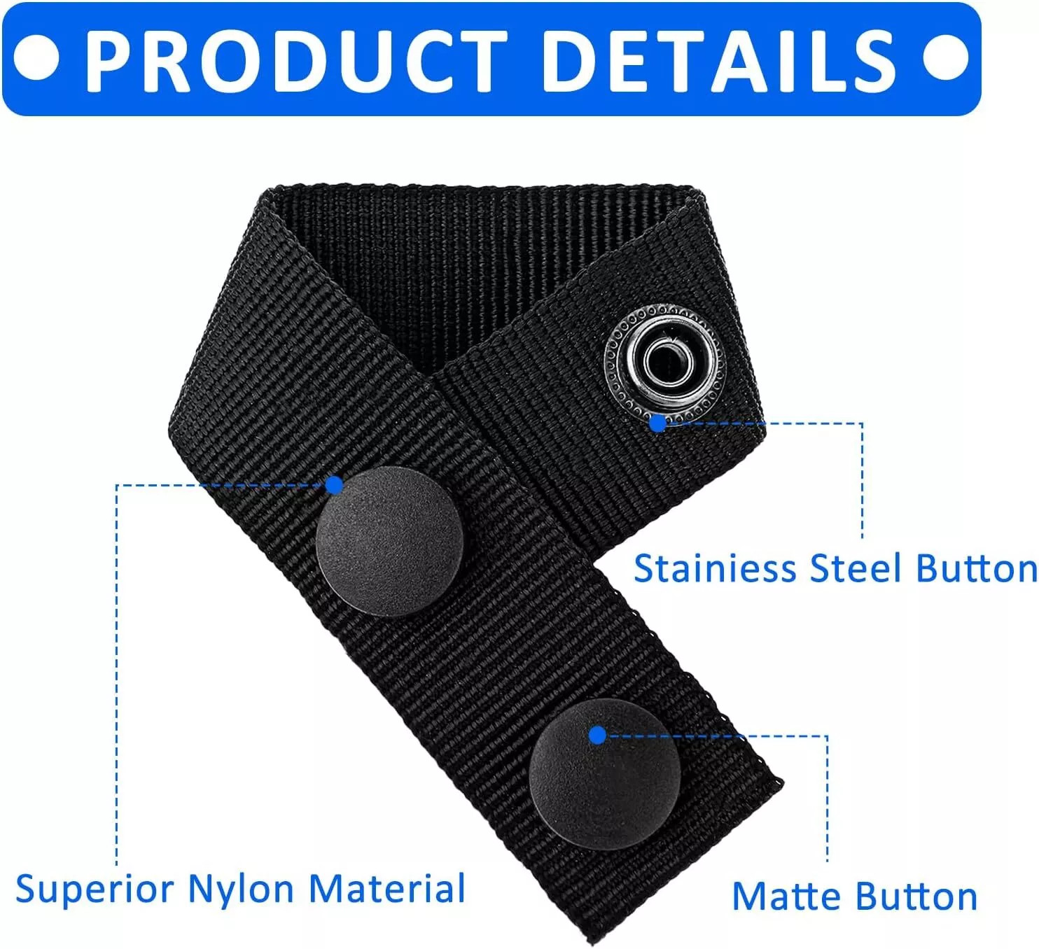 4× Tactical Duty Belt Keeper Security Tactical Belt Keepers with Double Snaps US