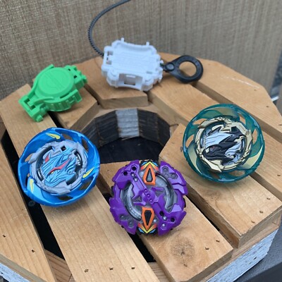 Beyblade Burst Hasbro Tomy Lot Of 3 With Metal And Plastic Pieces 2 Launchers