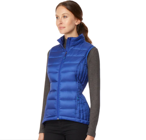 Women's Heatkeep Solid Down Puffer Vest, Size: Small, Blue