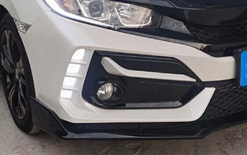 1Pair For Type R Fk8 Front Grills Bumper Fog Lights Cover Lamp Frame - Picture 3 of 10