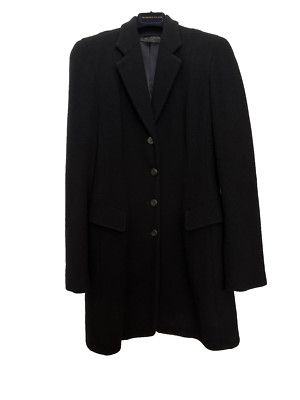 DONNA KARAN Longblazer Kurzmantel Gr. DE 38 Boucle Tweed schwarz S M Black Label