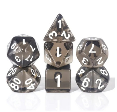 NEW RPG Dice Set of 7 - Gem Smoke D4 D6 D8 D10 D12 D20 D00-90