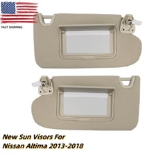 For 2013-2018 Nissan Altima Sun Visor Driver Passenger Pair Set w/ Light Beige