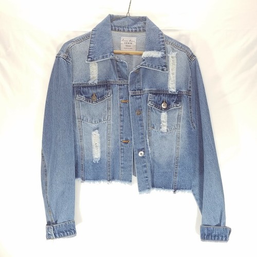Love Tree Denim Cropped Raw Hem 