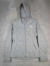 The North Face Cresent Sunset Jacket Womens Small Gray Full Zip Hiking Fleece *