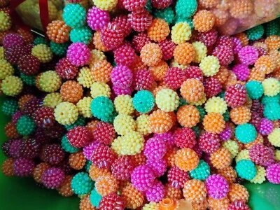 80 Beads Faux Pear Cluster Round 15mm. 8 Colours. Jewellery Craft Buy 3 Get 1 - Image 1 of 2