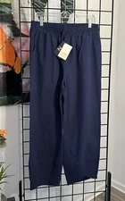 C.O.Z.Y Women's Navy Blue Tulip Hem Cotton Capri Pants Size XL but sized 10 USA
