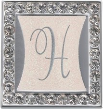 Lillian Rose 1" MONOGRAM CLIP with Rhinestone Frame - LETTER 'H'
