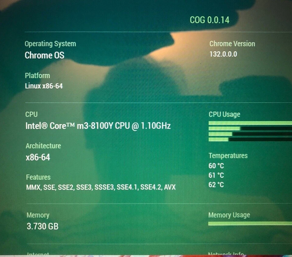 Asus Chromebook Flip C433T / C434T Motherboard Intel m3-8100Y 4GB 128GB Ssd - Image 2 of 4