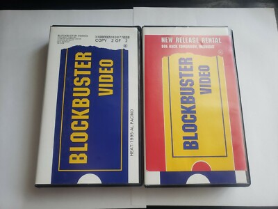   Vintage Blockbuster VHS Clamshell HEAT 2 Tapes Rare! 80s 90s Hollywood EUC 