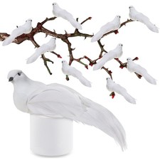 30 Pcs Artificial White Doves for Christmas Tree Decorations 5.3 Inch Long Ar...