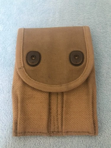 WW 1 US Military 45 AUTO Double Magazine Pouch, F.S.F. Sept 1918, Vintage Orig