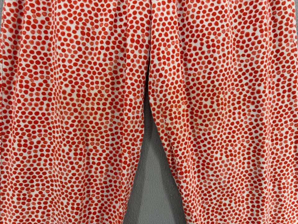 Vtg Xhilaration Pajama Pants Womens Size Small Orange White Flannel Low Rise Y2K - Image 2 of 4