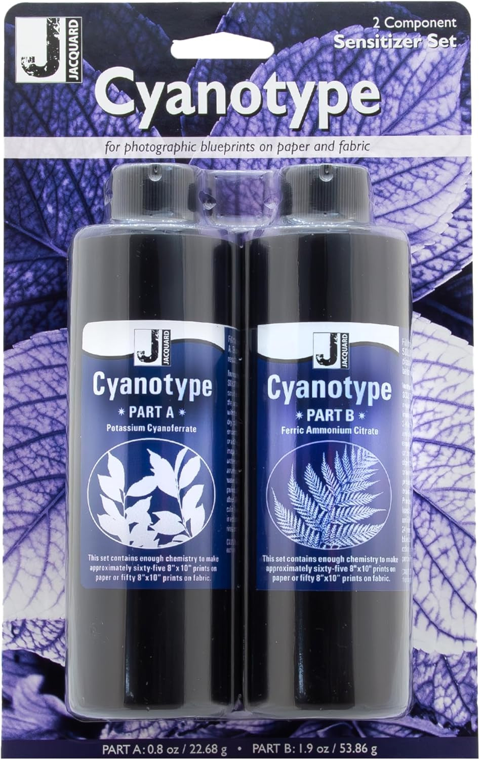 Cyanotype Sensitizer Set for Creating Sun Prints on Fabric and Paper