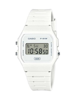   CASIO F-91WB-7AEF Digitaluhr weiß Alarm Stoppuhr Licht 7-Jahres-Batterie 35mm 