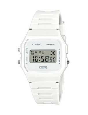 CASIO F-91WB-7AEF Digitaluhr weiß Alarm Stoppuhr Licht 7-Jahres-Batterie 35mm - Bild 1 von 3