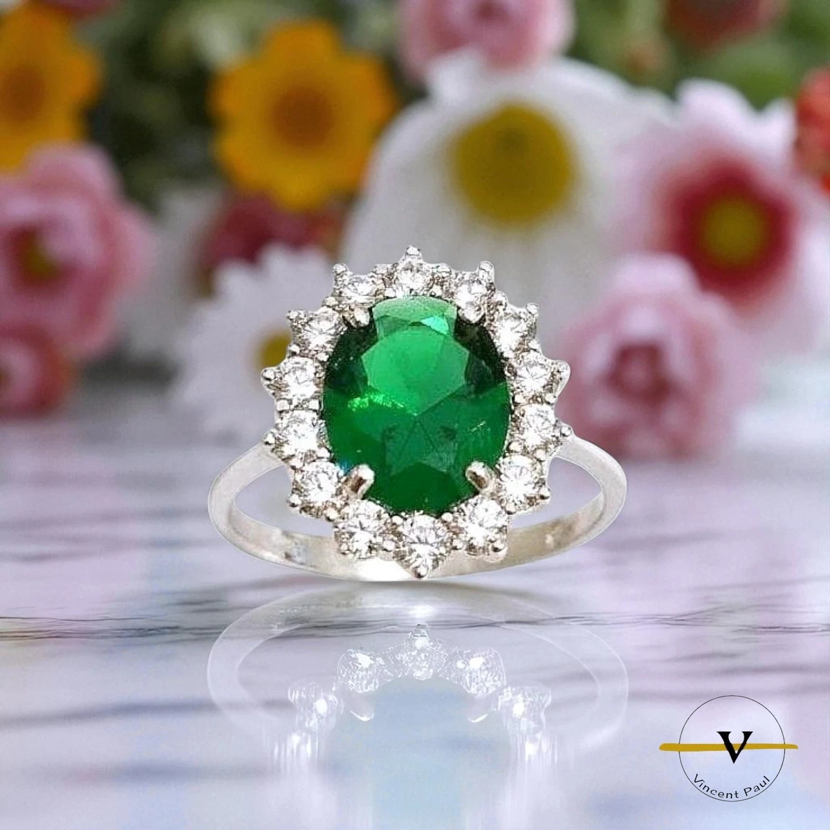 Orecchini a perno in argento sterling 925 con smeraldo naturale
