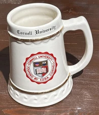 Vintage Cornell University Founded By Ezra Mug Stein Lewis & Co Gold Trim 6”