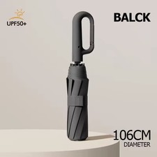 Umbrella windproof folding automatic compact anti-uv auto sun/rain for men Black