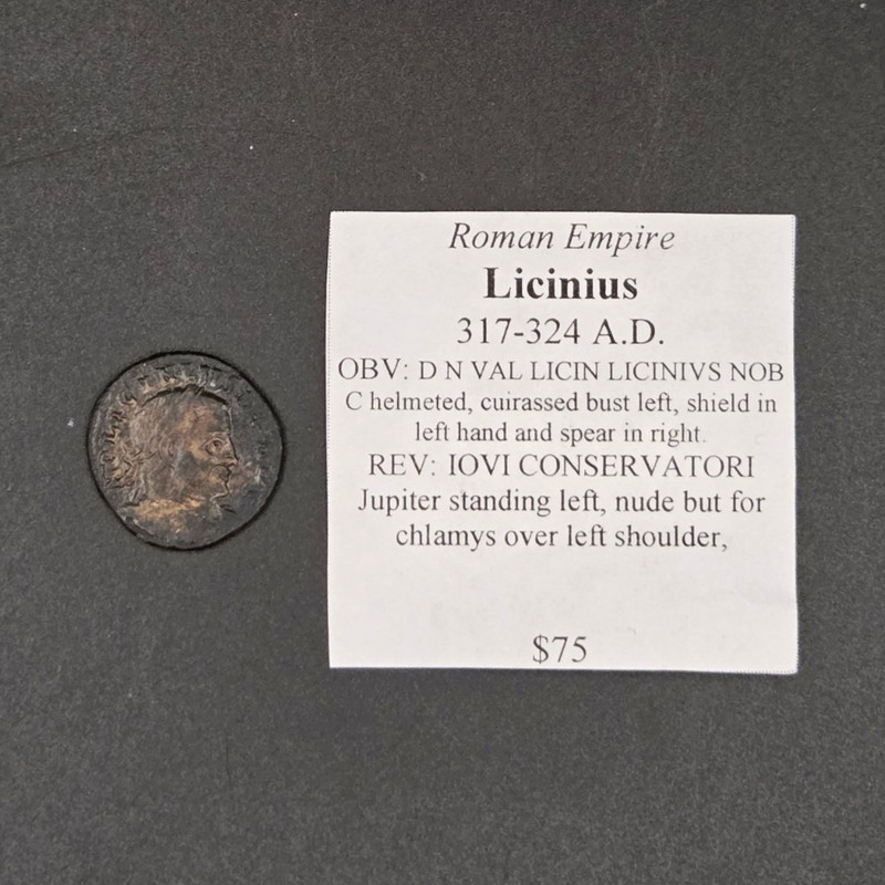 Roman Empire Licinius Bronze Follis 317-324 AD IOVI CONSERVATORI
