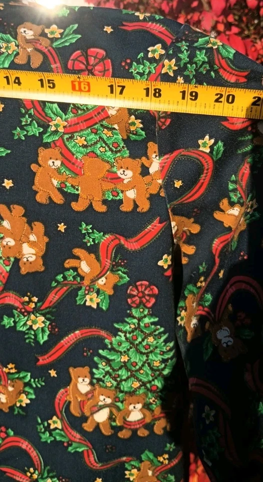 复古 Landau 医疗牙科兽医 Snap Christmas Top XL 泰迪熊冬青丝带 — 第 4/4 张图片