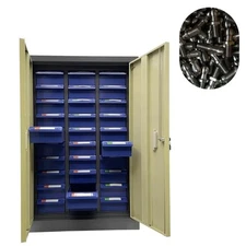 30-Drawer Large Parts Cabinet with Doors for Industrial Small Parts Storage