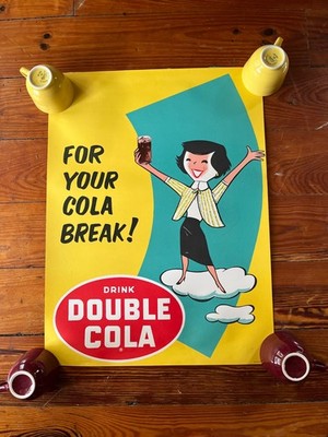 DOUBLE COLA アンティークサインボード Vintage Double Cola