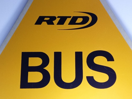 RTD BUS STOP SIGN Los Angeles Southern California Rapid Transit District SCRTD