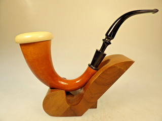 Collectible Pioneer Gourd Calabash Block Meerschaum Bowl Cup SherlockHolmes Pipe