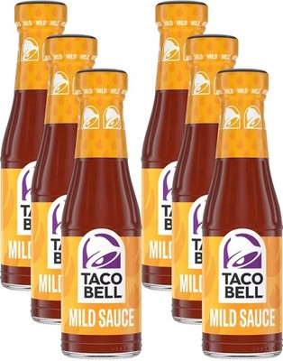 Taco Bell Mild Sauce 7.5oz 6 Pack Taco Sauce Bottles with Swivel Spoon