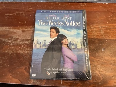Two Weeks Notice DVD Movie Sandra Bullock Hugh Grant Full Screen Edition