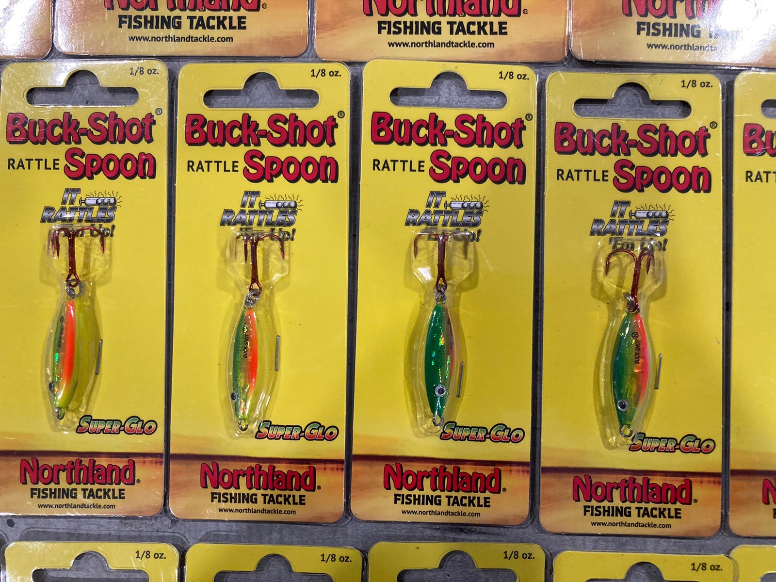 Lot of 44 Northland Buck-Shot Rattle & Glass Spoons - 1/8 oz Size - Mixed Colors - Image 7