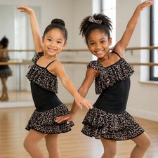 Kaymaluxe Girls Dance Dress Ruffle Asymmetric Outfit