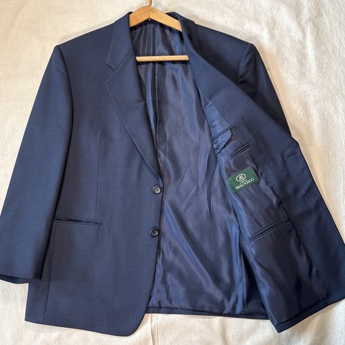 Gucci, Vintage Paolo Gucci Blazer Navy Blue Old Money Wool Blazer 46R