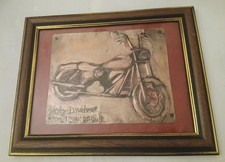 Quadro Harley-Davidson in Rame  Sbalzato a Mano  Pezzo Unico Artigianale Vintage